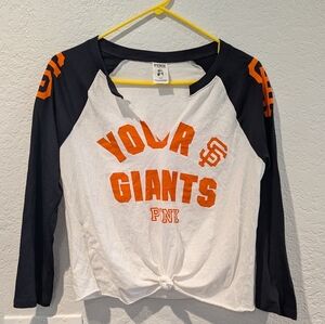 Victoria's Secret PINK SFGiants Raglan Tee Crop Top